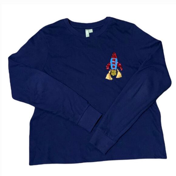 ASOS Navy Rocket Knit Sweater Size Small - Picture 1 of 7